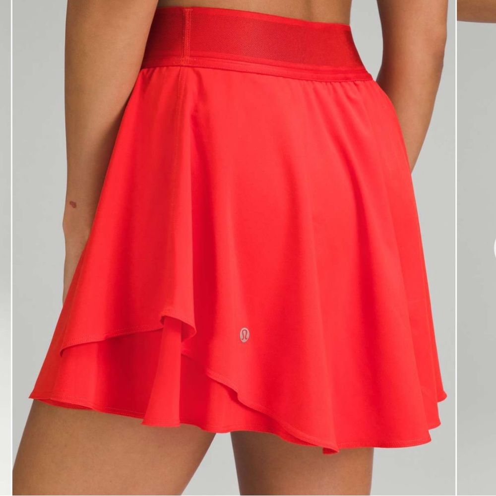 LULULEMON COURT RIVAL HR SKIRT *LONG IN HOT HEAT SZ 0 NWT